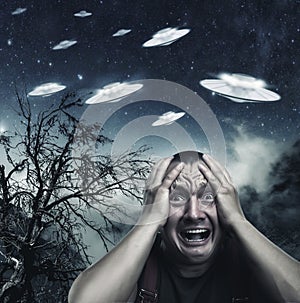 Man scared by UFO