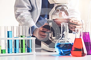 Scientist working in pharmaceutical laboratory