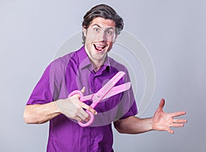 Man with scissors