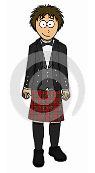 Man in scottish kilt illustration