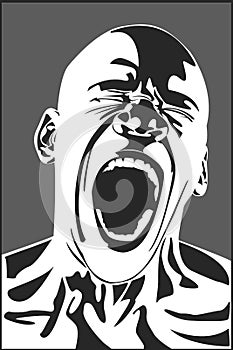 Man screaming photo