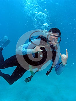 Man Scuba Diving