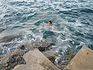 Man in the sea