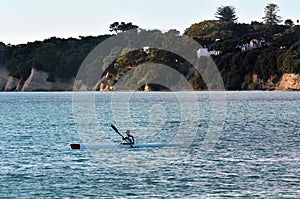 Man sea kayaking