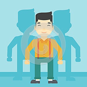 Man searching for job vector illustration.