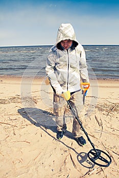 Man searching for a precious metal