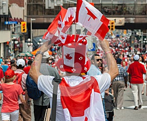 Man Selling Flags on Canada Day