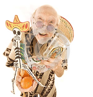 Man selling kitsch tourist items