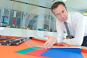 man selling a product