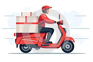 Man service car courier delivery package speed fast online motorcycle scooter box