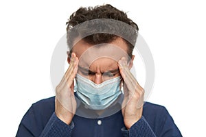 Man with severe migraine