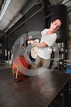 Man Shaping Glass Vase