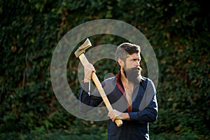 Man with sharp axe