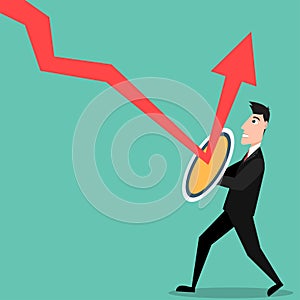 Man with shield deflecting arrow