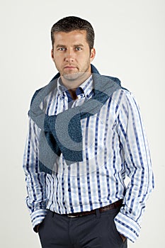 Man in shirt and vest