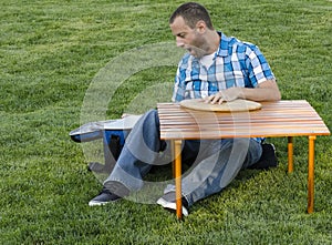 Man shocked by the contents of his cooler.