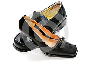 Man shoes and lady shoes