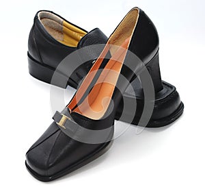 Man shoes and lady shoes