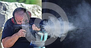 Man shooting AR15