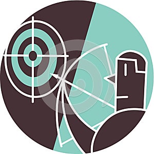 Man shooting bow and arrow