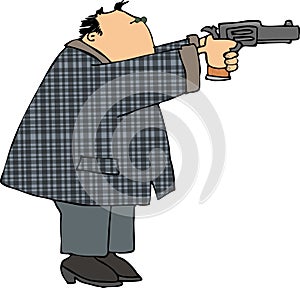 Man shooting a pistol