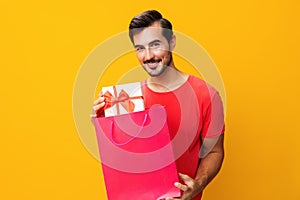 Man shop package gift buy sale