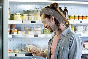 Man shopping for groceries