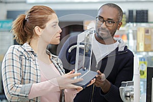 man shopping at hardware store