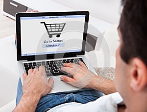 Man shopping online