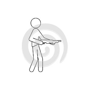 man with a shotgun icon. Element of Crime for mobile concept and web apps icon. Thin line icon for website design and development