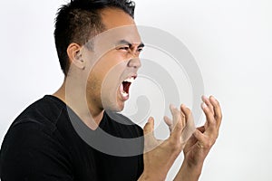 Man shouting with rage