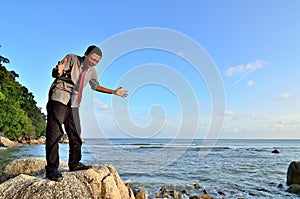 Man shouting and roaring