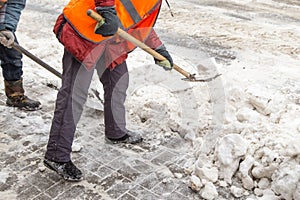 Man shoveling snow