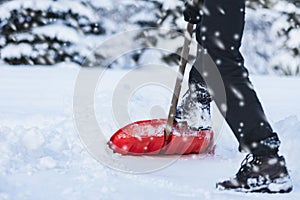 Man shoveling snow