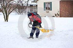 Man shoveling snow