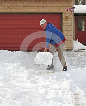 Man shoveling snow