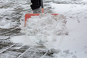 Man shoveling snow