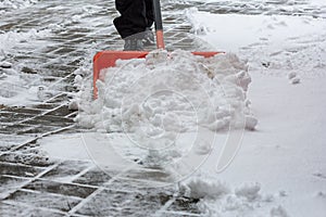 Man shoveling snow photo