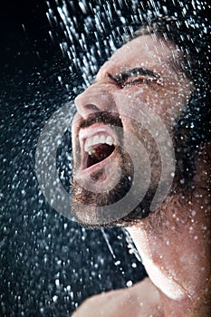 Man in a shower