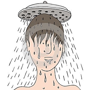 Man Showering