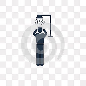Man Showering vector icon isolated on transparent background, Ma