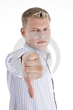 Man showing disapproval sign