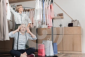 Man showing madness while woman