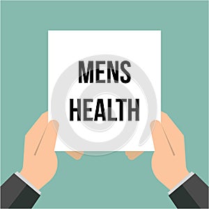 Man showing paper MENS HEALTH text