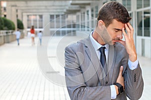 Man showing repentance with his family leaving him in the background