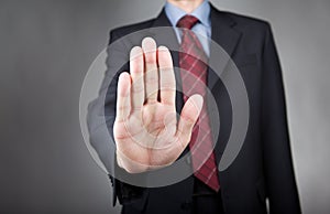 Man showing stop gesture