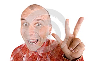 Man showing three fingers