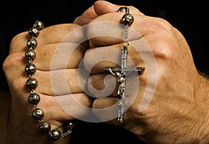 Man shows his deep Christian faith photo