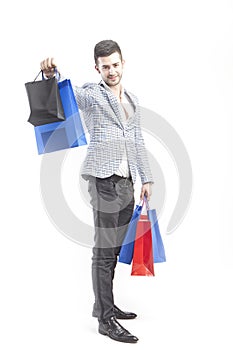 Man shows shoppings