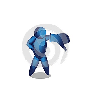 Man shows a sign Thumb Down. ÃÂ illustration in vector format